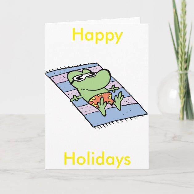 Frog Happy Holidays Cartoon Invitation