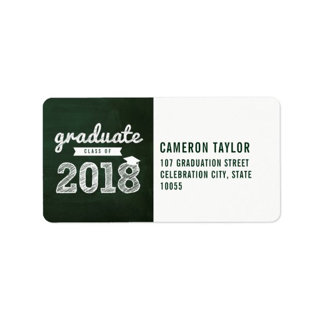 Chalkboard Sketch 2018 Graduation Address Labels