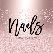 Nails rose gold glitter metallic sparkle confetti business card ...