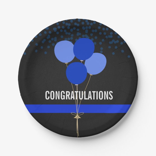 Police Party Themed Congratulations Paper Plate
