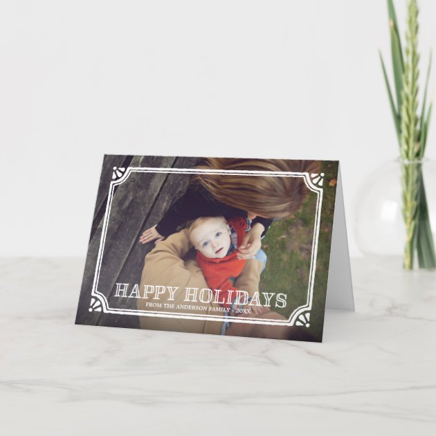 Rustic Frame | Folded Holiday Greeting Card