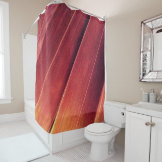 Palm Fronds in Rust and Gold Shower Curtain