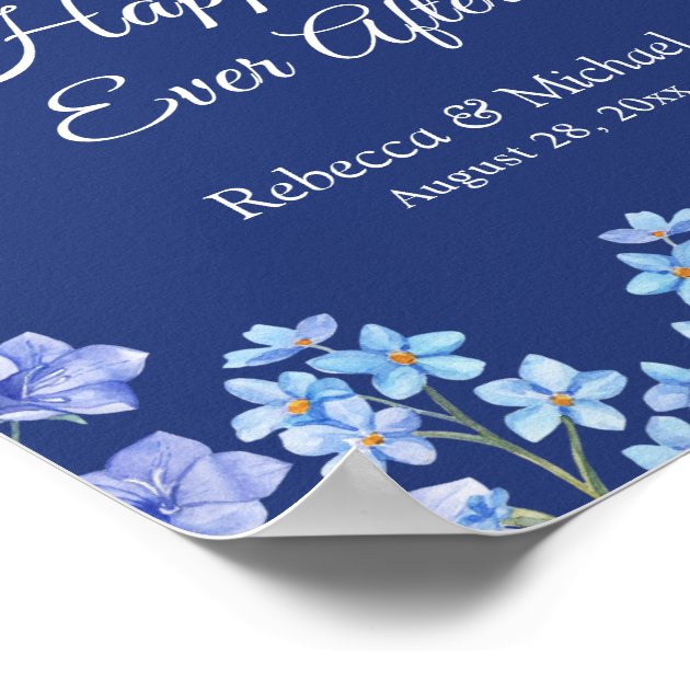 Wedding Happily Ever After Forget Me Nots Floral Poster