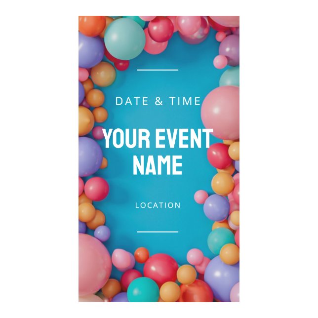 Balloon ball pit party digital templates (Front)