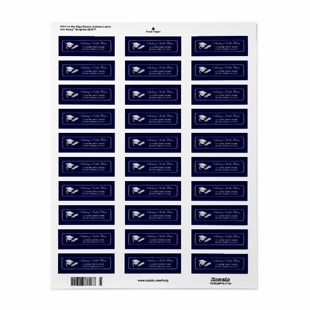 Classy Navy And Silver Graduate Address Labels