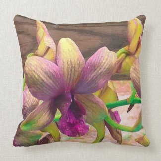 Orchids Blooming Throw Pillow