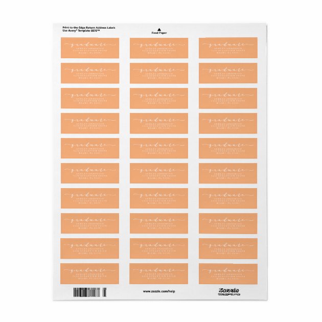 Classic Orange Graduation Address Labels