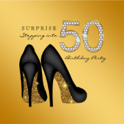 Stepping Into 50 Birthday Party Classic Round Sticker | Zazzle.com