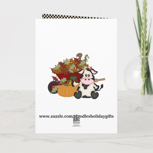 Thanksgiving Cow Greeting Card
