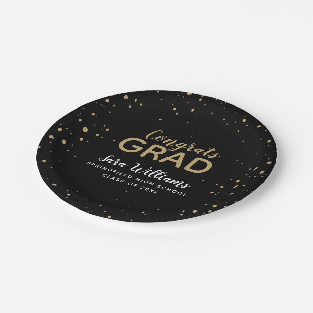 Modern Glitz Personalized Graduation Paper Plate
