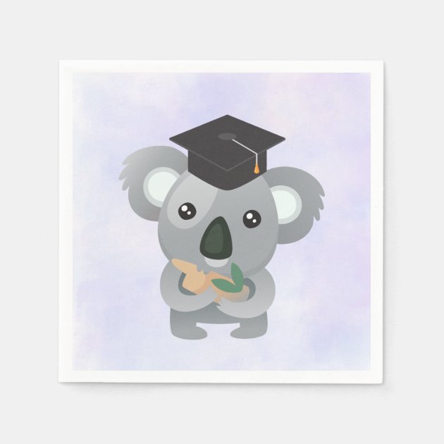 Cute Koala In A Black Graduation Cap Paper Napkin
