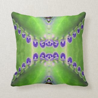 Green and Purple Design Throw Pillow