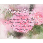Birthday Blessings Philippians 1:2-3 Bible Verse Postcard | Zazzle.com