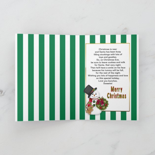 Child's Christmas Stocking - Niece - Candy Holiday Invitation