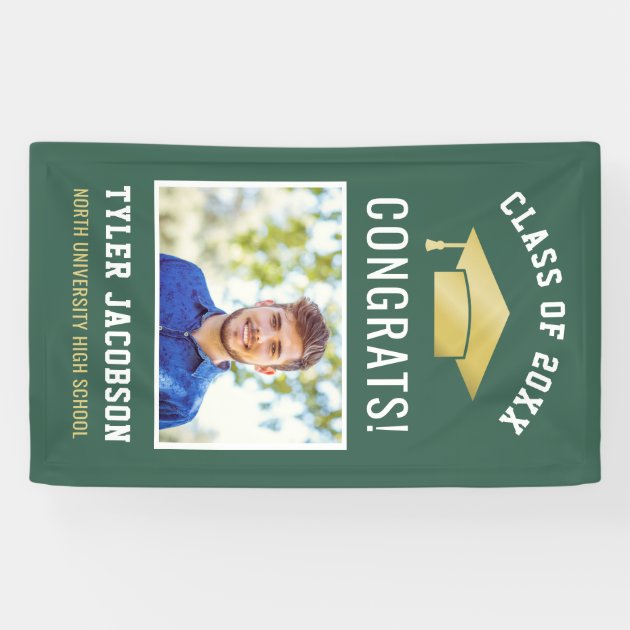 Graduation Party Class Of 2018 | Green And Gold Banner