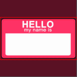 Hello My Name is, Hot Pink Name Tag Labels | Zazzle