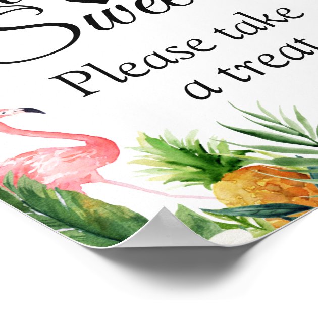 Love Is Sweet Tropical Watercolor Floral Sign