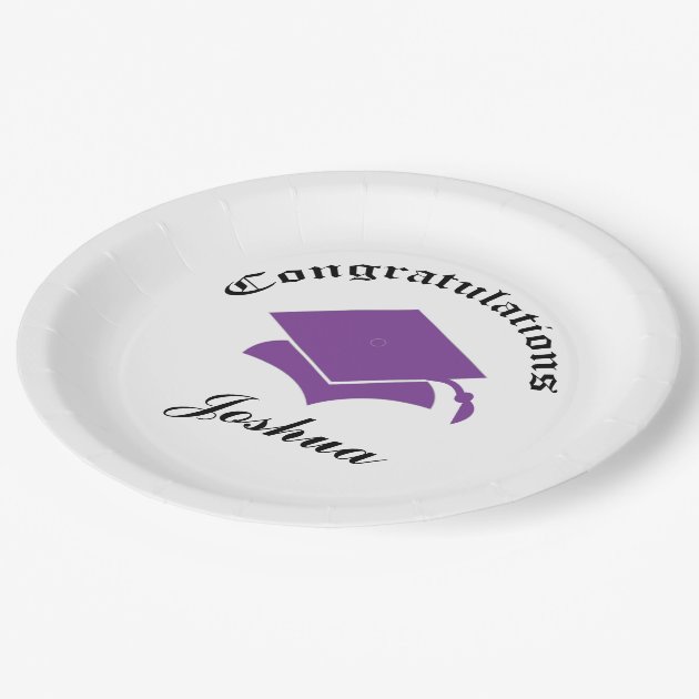 Customizable Congrats On Graduation Plates - Purpl