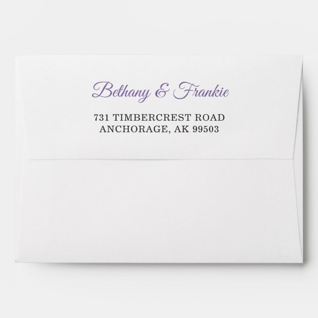 Elegant Pastel Purple Flowers For 5x7 Invitation Envelope