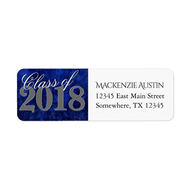 Sapphire Graduation | Blue Class Of 2018 Party Label
