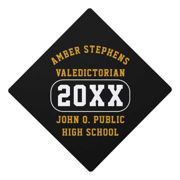 Valedictorian | Salutatorian Name & School Graduation Cap Topper