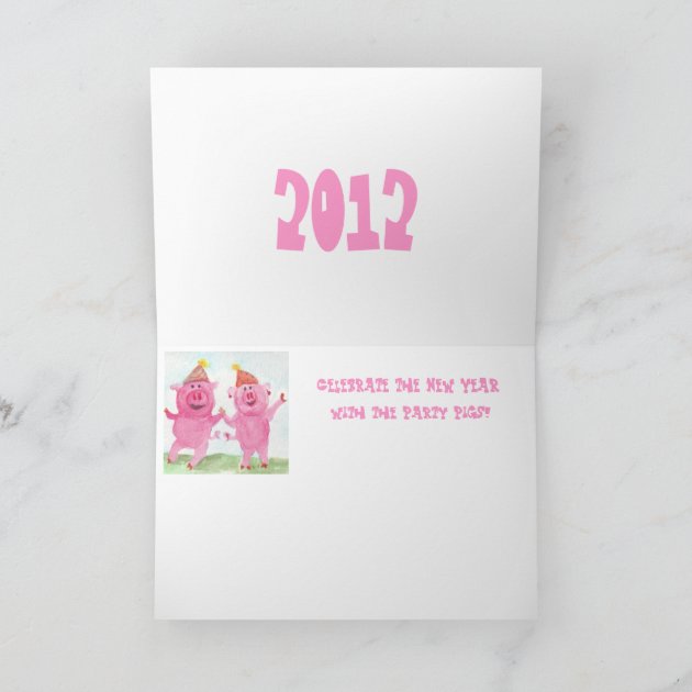 Happy New Year With The Party Pigs Holiday Invitation