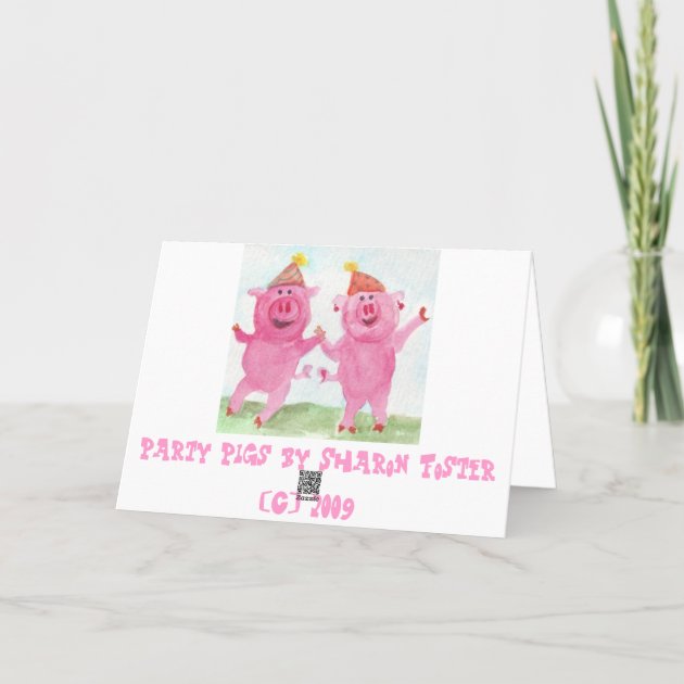 Happy New Year With The Party Pigs Holiday Invitation