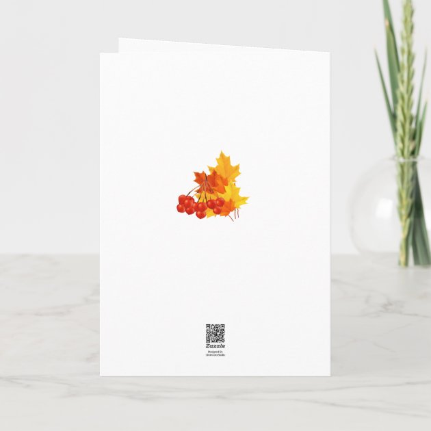 Thanksgiving Autumn Falling Leaves And Pumpkins Holiday Card