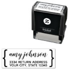 Modern Name and Return Address with Parenthesis Self-inking Stamp | Zazzle