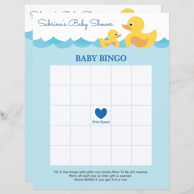 Baby Shower Game In Cute Rubber Duck Theme