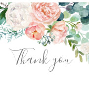 Romantic Peony Flowers Thank You Card | Zazzle.com