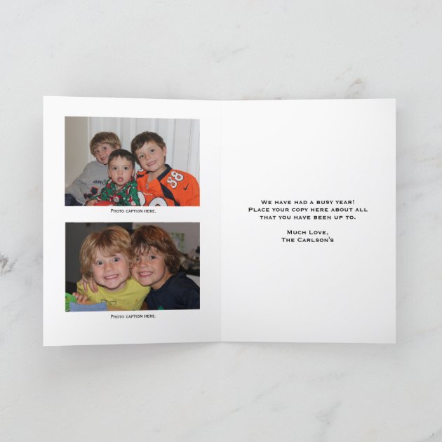 Merry Christmas 3+ Photo Holiday Card Personalized