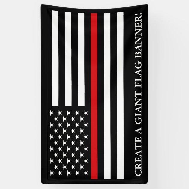 Fire Fighter Themed American Flag Banner