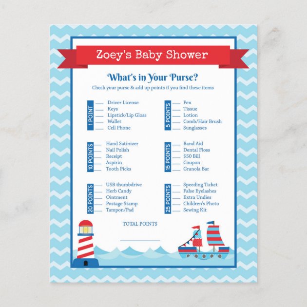 Nautical Theme Baby Shower Game