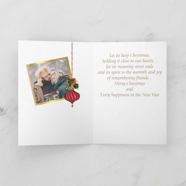 Personalized Black And Gold Photo Christmas Card. Holiday Card