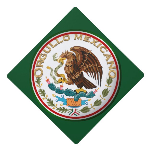 Orgullo Mexicano Mexican Flag Design Graduation Cap Topper