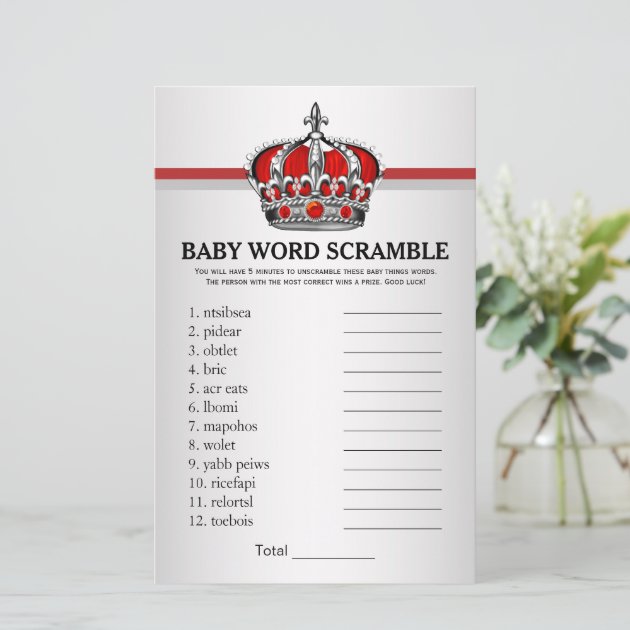 Red Prince Baby Shower Games