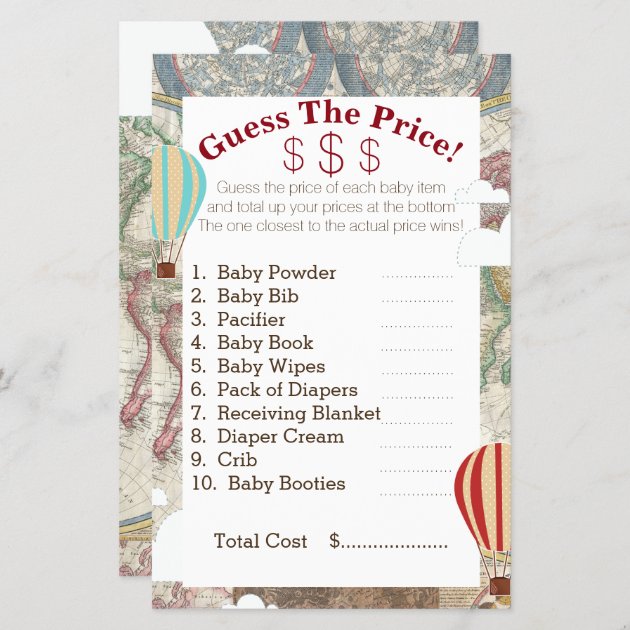 Hot Air Balloon & World Map Guess The Prices