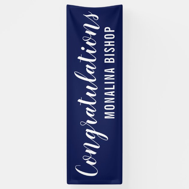 Navy Blue | Congratulations | Graduate Banner