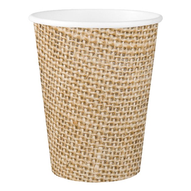 Burlap Rustic Paper Beverage Cups