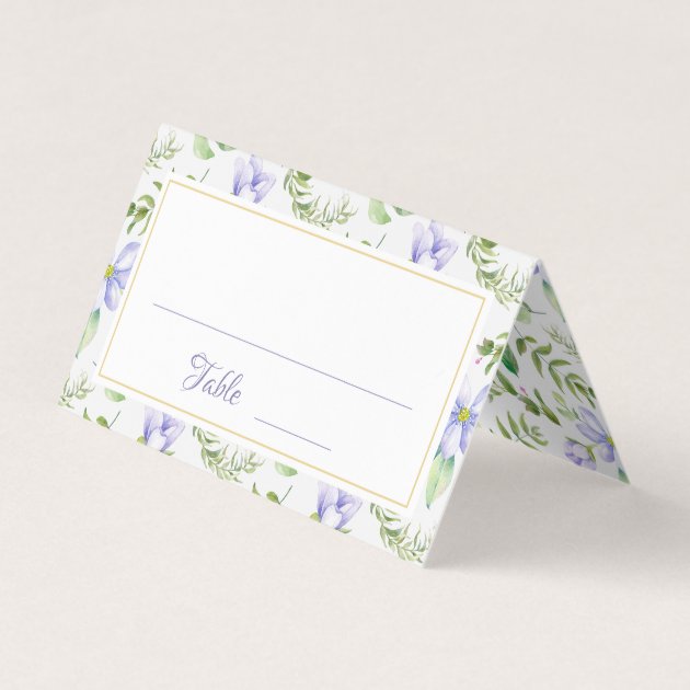 Romantic Purple Floral Garden Wedding Place Card