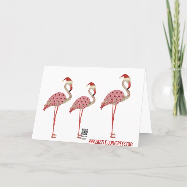 Vintage Pink Flamingos  Merry Christmas Invitation