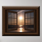 Fake Window Scene Peaceful Sunset Relaxing Poster | Zazzle