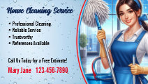 House Cleaning Service Business Cards