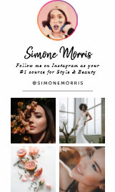 Instagram Photo Collage Modern Script Social Media Calling Card