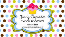 Fun Cupcake Bakery Business Card