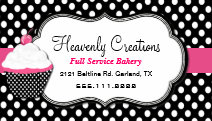 Fun Polka Dot and Cupcake Bakery Shop Magnet