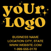 QR Code Business Logo | Black Holographic Modern Business Card