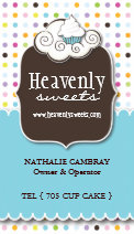 Fun and Whimsical Cupcake | Bakery Business Card