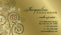 Vintage Art Boho Green Spirals Golden Profile Card